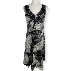 Jones New York  Black pattern V-neck sleeveless dress size 10